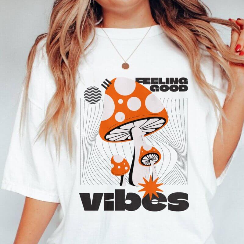 Feeling Good Vibes Happy Day  Women Cotton T-Shirt